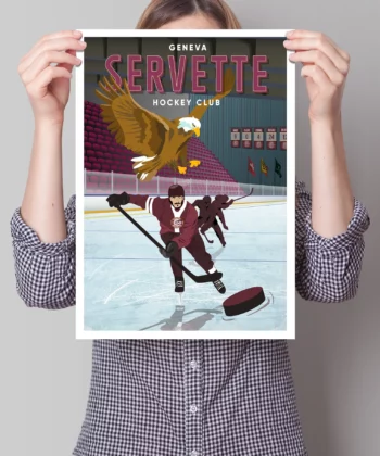 Affiche Genève Servette Hockey Club – poster suisse, décoration murale, cadeau suisse