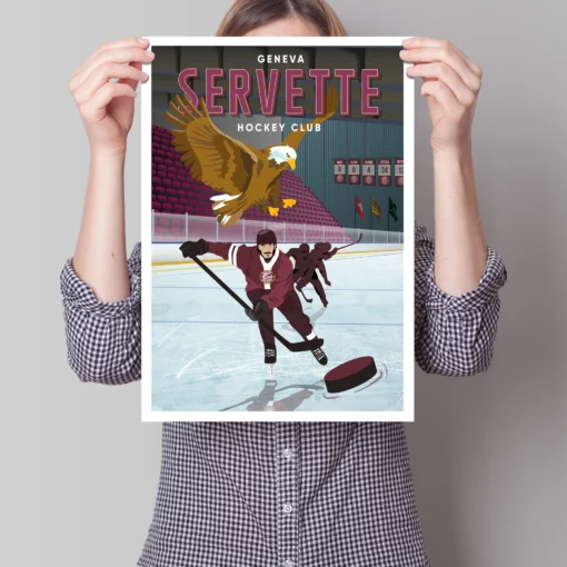 Affiche Genève Servette Hockey Club – poster suisse, décoration murale, cadeau suisse