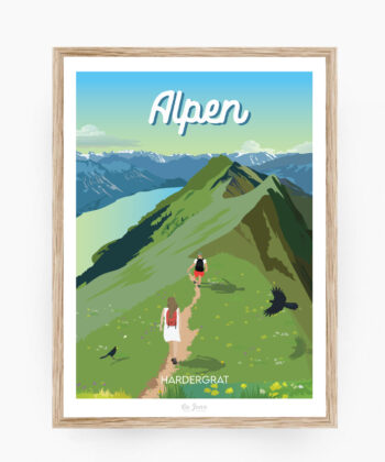 Affiche Alpen dans un cadre