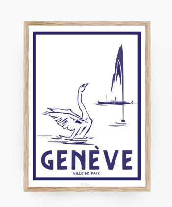 Affiche Genève Ville de Paix dans un cadre