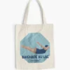 Totebag with a woman bathing in the lake