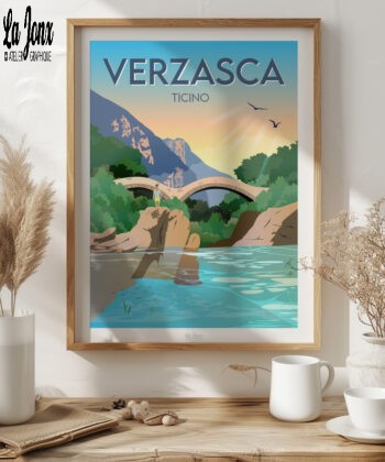 Affiche Verzasca – poster suisse, décoration murale, cadeau suisse