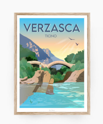 Affiche Bâle - La baignade – poster suisse, décoration murale, cadeau suisse