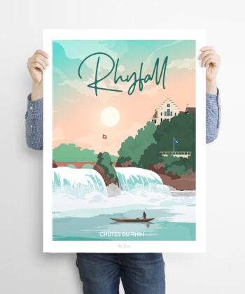 Affiche Bâle - La baignade – poster suisse, décoration murale, cadeau suisse