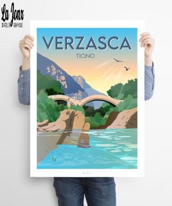 Affiche Verzasca – poster suisse, décoration murale, cadeau suisse