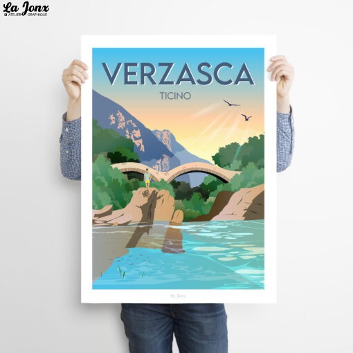 Affiche Verzasca – poster suisse, décoration murale, cadeau suisse