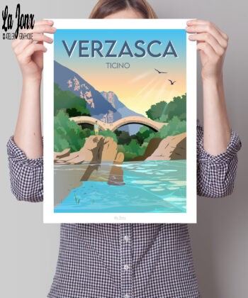 Affiche Verzasca – poster suisse, décoration murale, cadeau suisse