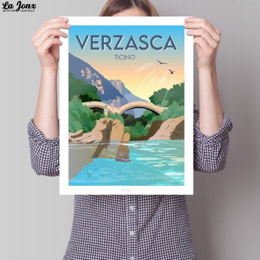 Affiche Verzasca – poster suisse, décoration murale, cadeau suisse