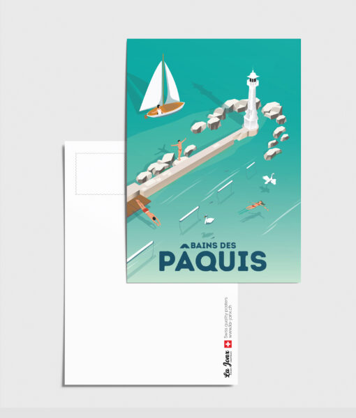 Postcard - Genève Bains des Paquis Farniente
