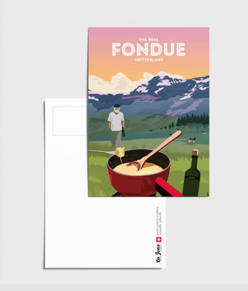 Carte postale d'un caquelon de fondue