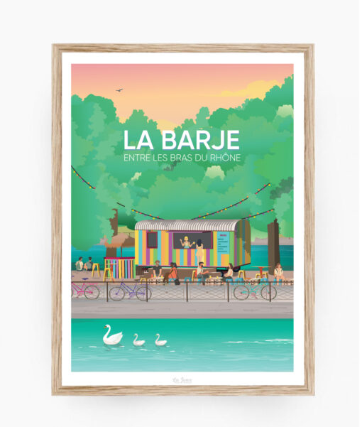 Affiche La Barje - Entre les bras du Rhône – poster suisse, décoration murale, cadeau suisse