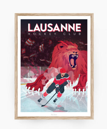 Affiche Lausanne Hockey Club – poster suisse, décoration murale, cadeau suisse