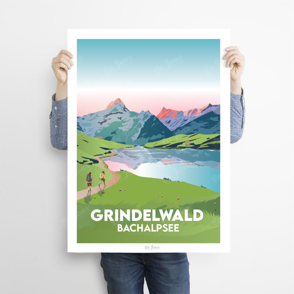 Poster de Grindelwald - Bachalpsee en Suisse, cadeau suisse parfait ou décoration