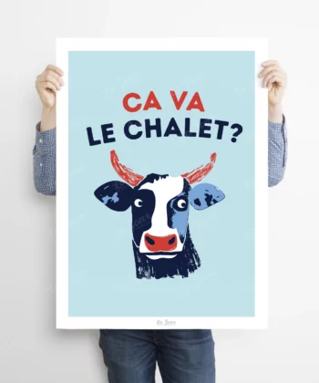 Affiche Ça va le chalet ? – poster suisse, décoration murale, cadeau suisse