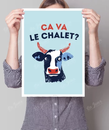 Affiche Ça va le chalet ? – poster suisse, décoration murale, cadeau suisse