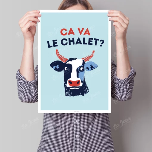 Affiche Ça va le chalet ? – poster suisse, décoration murale, cadeau suisse