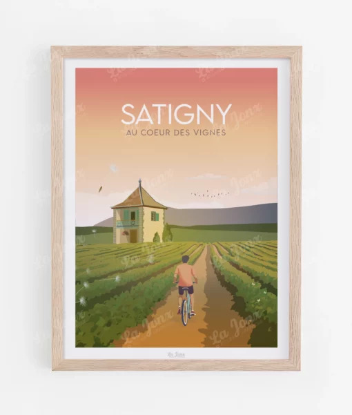 Affiche Satigny – poster suisse, décoration murale, cadeau suisse