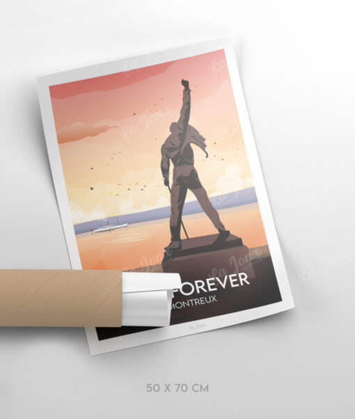 Affiche Montreux - Live forever – poster suisse, décoration murale, cadeau suisse