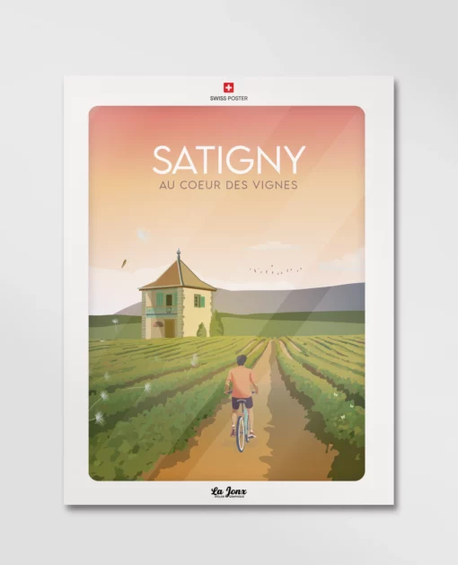 Affiche Satigny – poster suisse, décoration murale, cadeau suisse
