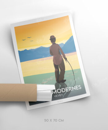 Affiche Temps Modernes – poster suisse, décoration murale, cadeau suisse