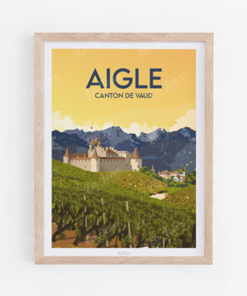 Affiche Aigle – poster suisse, décoration murale, cadeau suisse