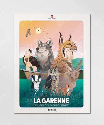 Affiche La Garenne - Défenseurs de la faune sauvage – poster suisse, décoration murale, cadeau suisse