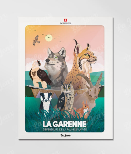 Affiche La Garenne - Défenseurs de la faune sauvage – poster suisse, décoration murale, cadeau suisse