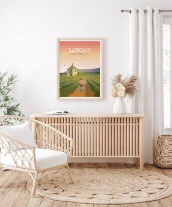 Affiche Satigny – poster suisse, décoration murale, cadeau suisse