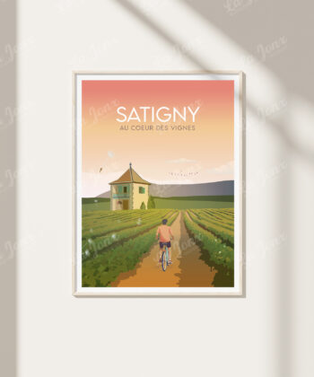 Affiche Satigny – poster suisse, décoration murale, cadeau suisse