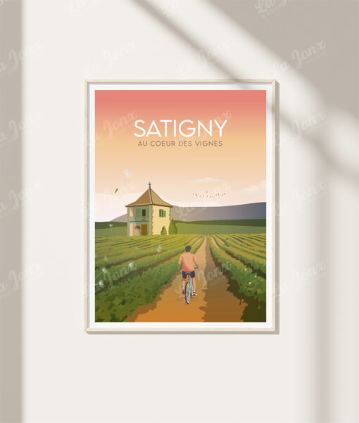 Affiche Satigny – poster suisse, décoration murale, cadeau suisse