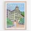 Affiche Champel – poster suisse, décoration murale, cadeau suisse
