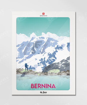 Affiche Bernina - Glacier Morteratsch – poster suisse, décoration murale, cadeau suisse