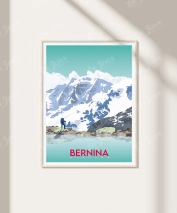 Affiche Bernina - Glacier Morteratsch – poster suisse, décoration murale, cadeau suisse