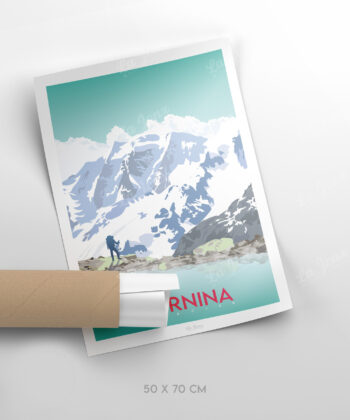 Affiche Bernina - Glacier Morteratsch – poster suisse, décoration murale, cadeau suisse