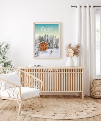 Affiche Chalet Morning – poster suisse, décoration murale, cadeau suisse