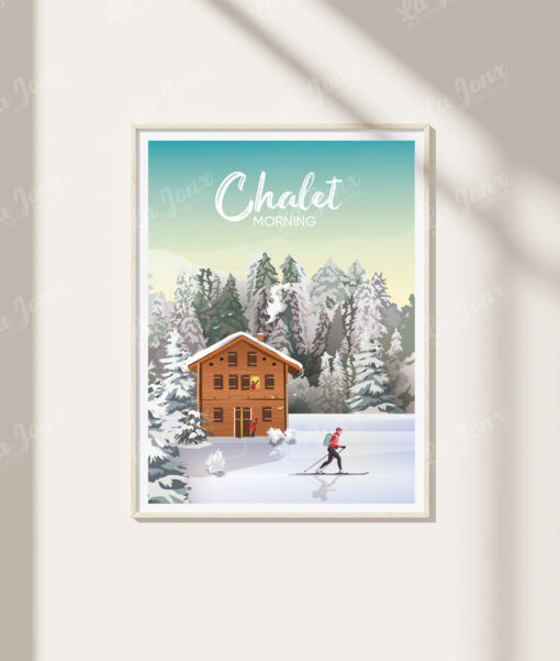 Affiche Chalet Morning – poster suisse, décoration murale, cadeau suisse