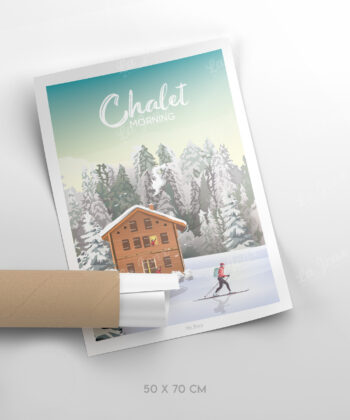 Affiche Chalet Morning – poster suisse, décoration murale, cadeau suisse