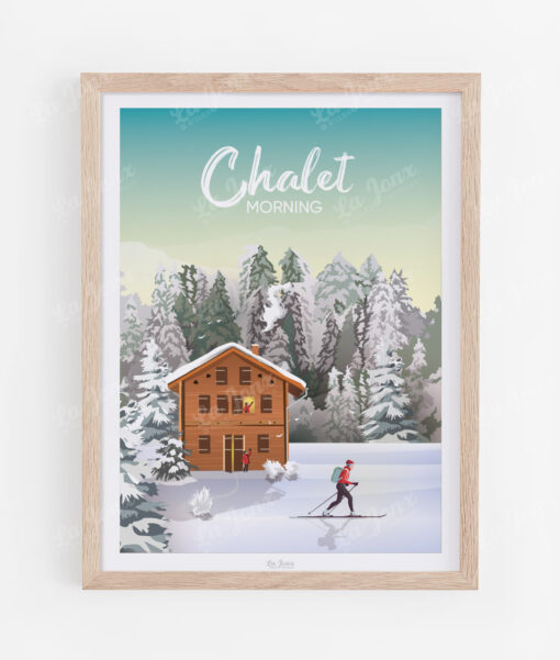 Affiche Chalet Morning – poster suisse, décoration murale, cadeau suisse