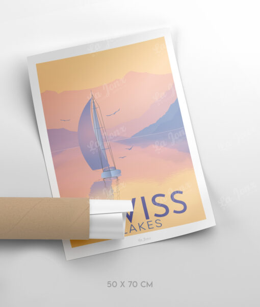 Poster for Swiss Lakes, Switzerland, format 50x70cm
