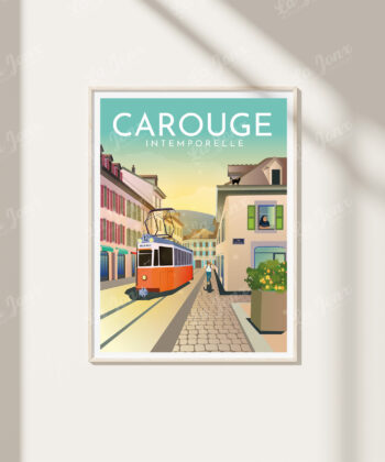 Affiche de Carouge l'intemporelle, Suisse, parfaite pour offrir sous enveloppe et sans cadre