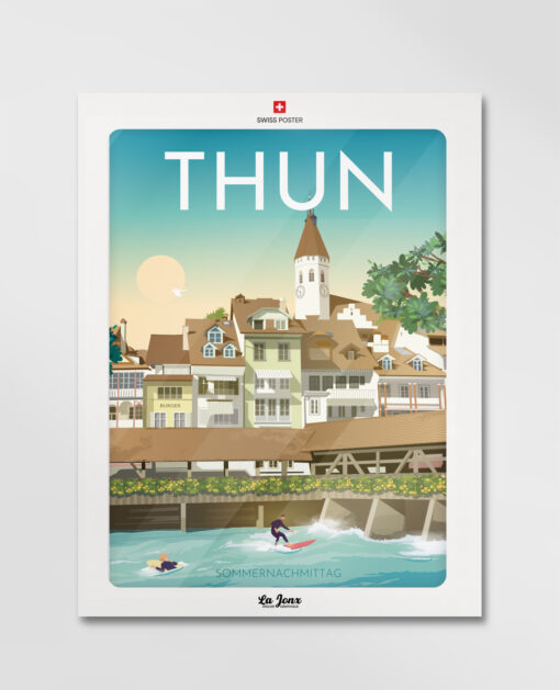 Affiche de Thoune, Suisse, parfaite pour offrir sous enveloppe et sans cadre