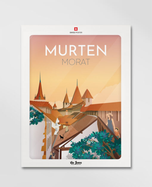 Affiche de Morat, Suisse, parfaite pour offrir sous enveloppe et sans cadre