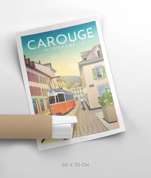 Affiche de Carouge l'intemporelle, Suisse, format 50x70cm