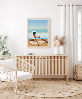 Affiche de Bread today - Toes tomorow, cadeau original, sur un mur