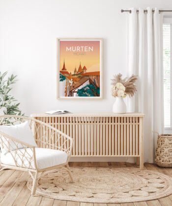 Affiche de Morat, Suisse, format 50x70cm