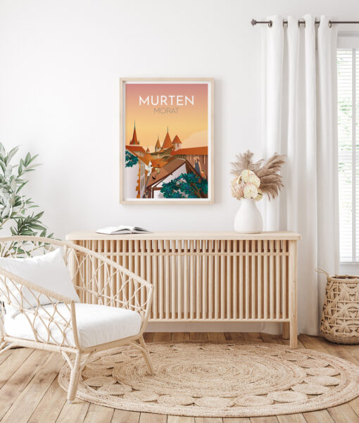 Affiche de Morat, Suisse, format 50x70cm