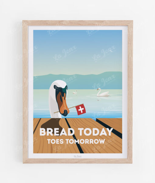 Affiche de Bread today - Toes tomorow, présentée dans un cadre en bois