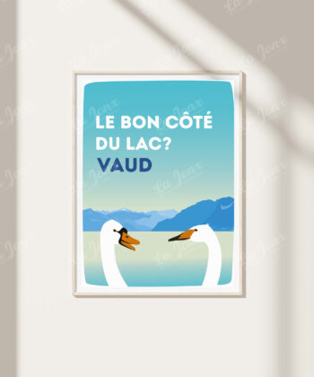 Affiche de Le bon côté du lac, Suisse, parfaite pour offrir sous enveloppe et sans cadre
