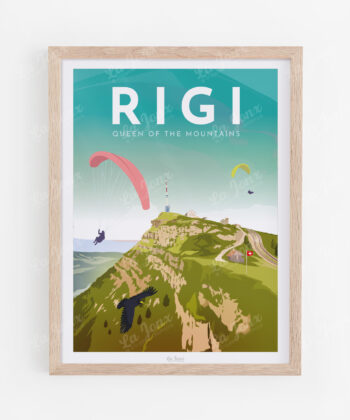 Affiche de Rigi, présentée dans un cadre en bois