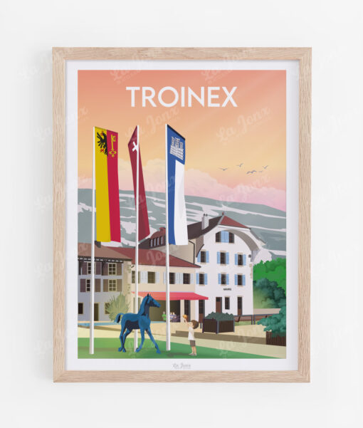 Poster von Troinex, in einem Holzrahmen präsentiert